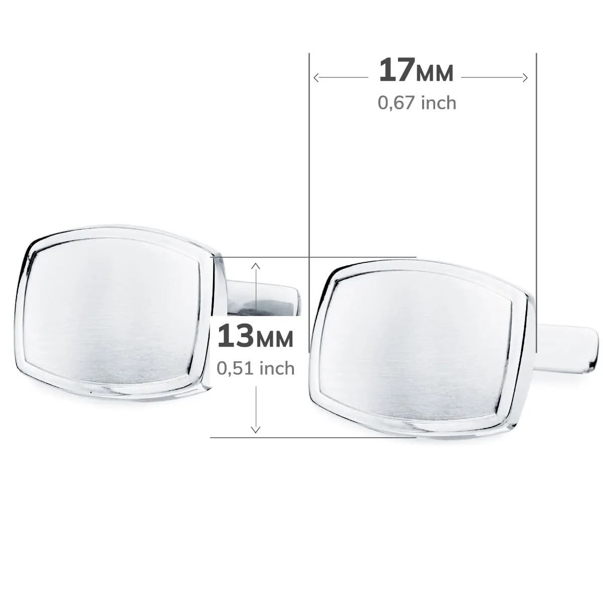 18K GEMELOS ESTAMPACION ORO BLANCO TONEL 17X13 MM CIERRE RIGIDO OSCILANTE — vista 2