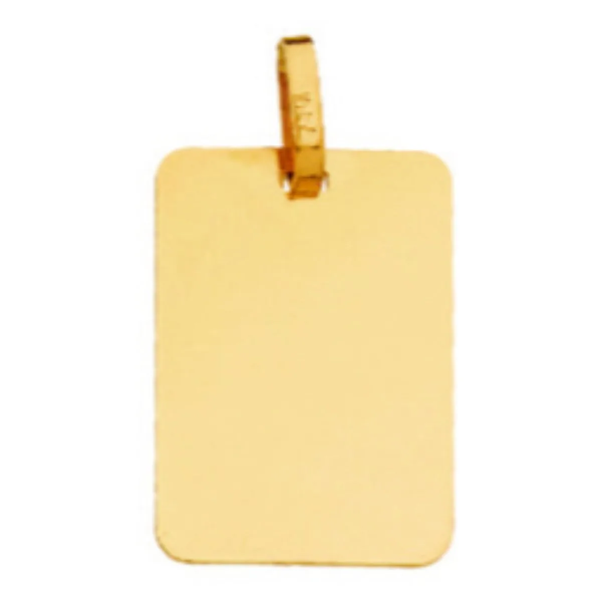 9K PLACA CHAPA RECTAGULAR ORO AMARILLO BRILLO 17X12 MM