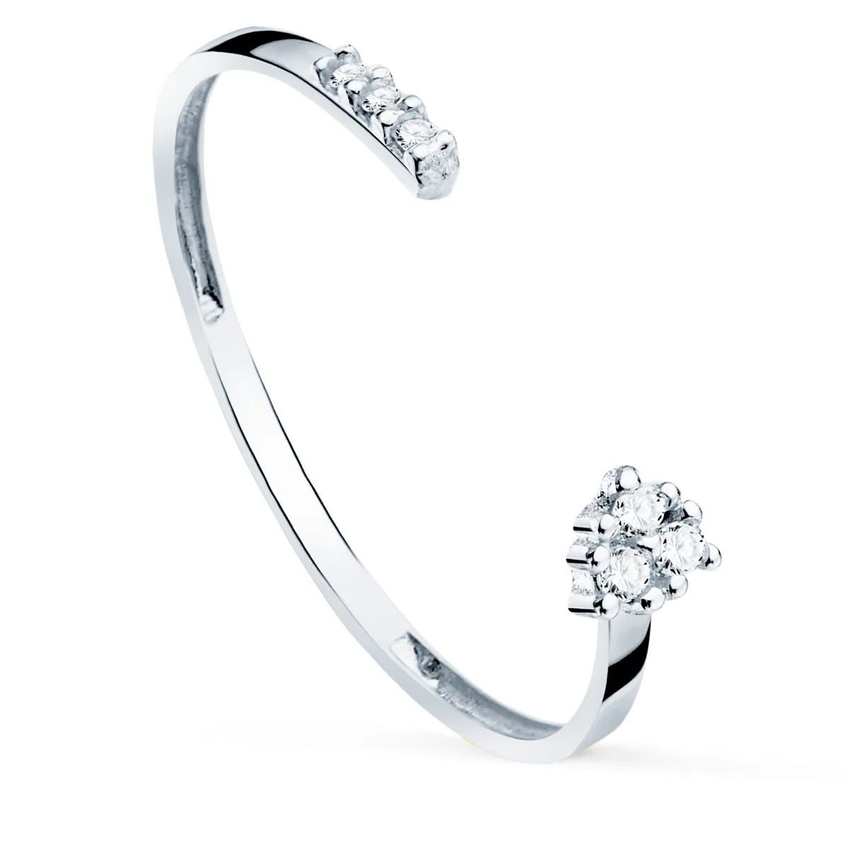 18K SORTIJA DIAMANTES 0.040 QT ORO BLANCO CUERPO 1.10 MM S2