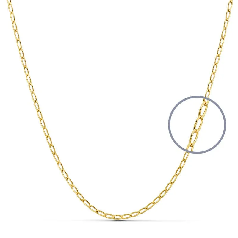 18K CADENA ORO AMARILLO MACIZA BILBAO 40CM 1.7 MM