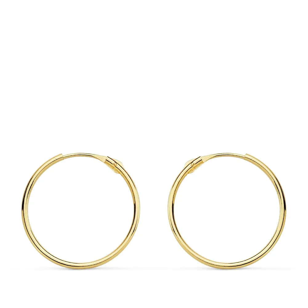 18K AROS ORO AMARILLO TUBO HUECOS 16X0.8 MM