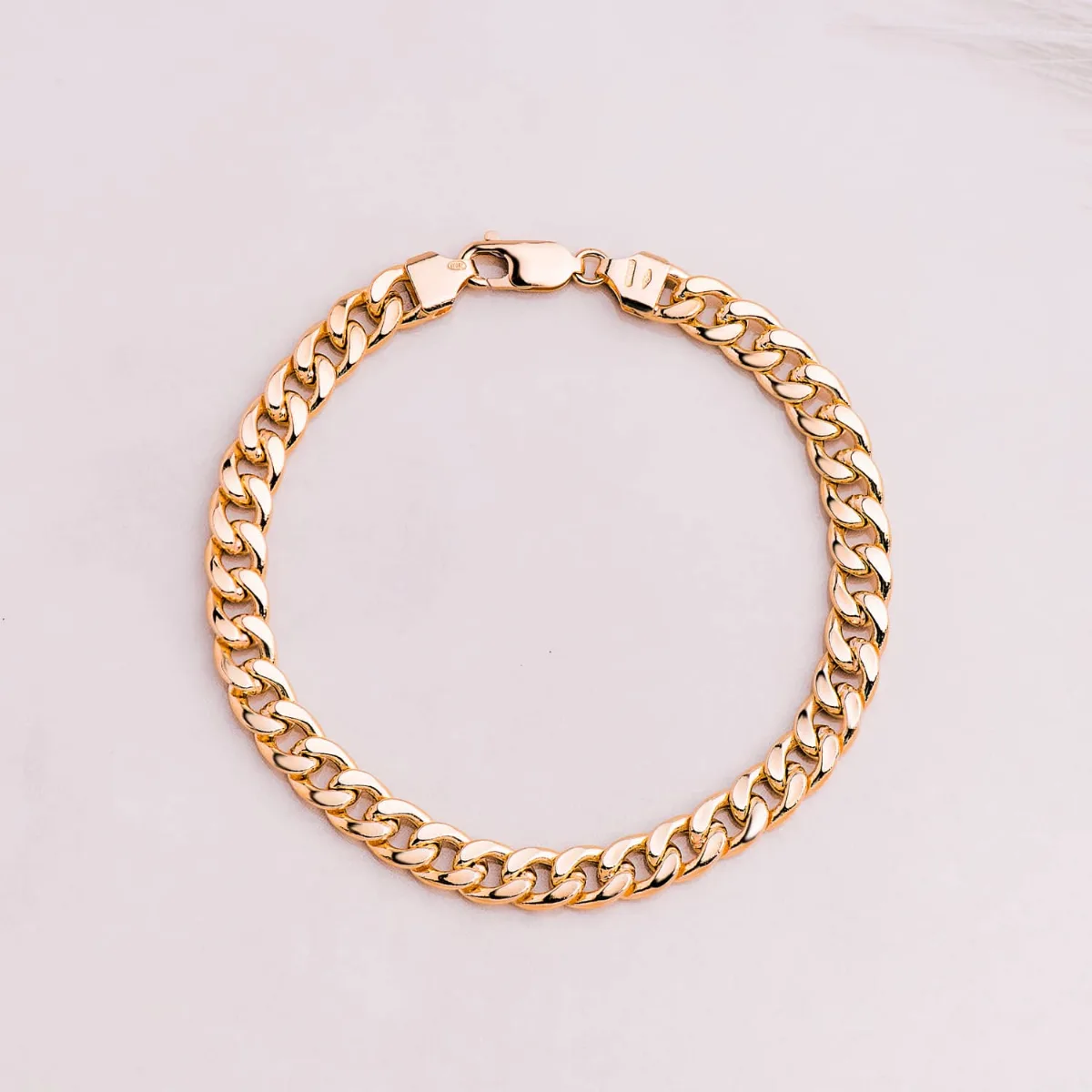 18K PULSERA ORO AMARILLO BARBADA HUECA ANCHO: 6,8MM LARGO: 21CM — vista 2