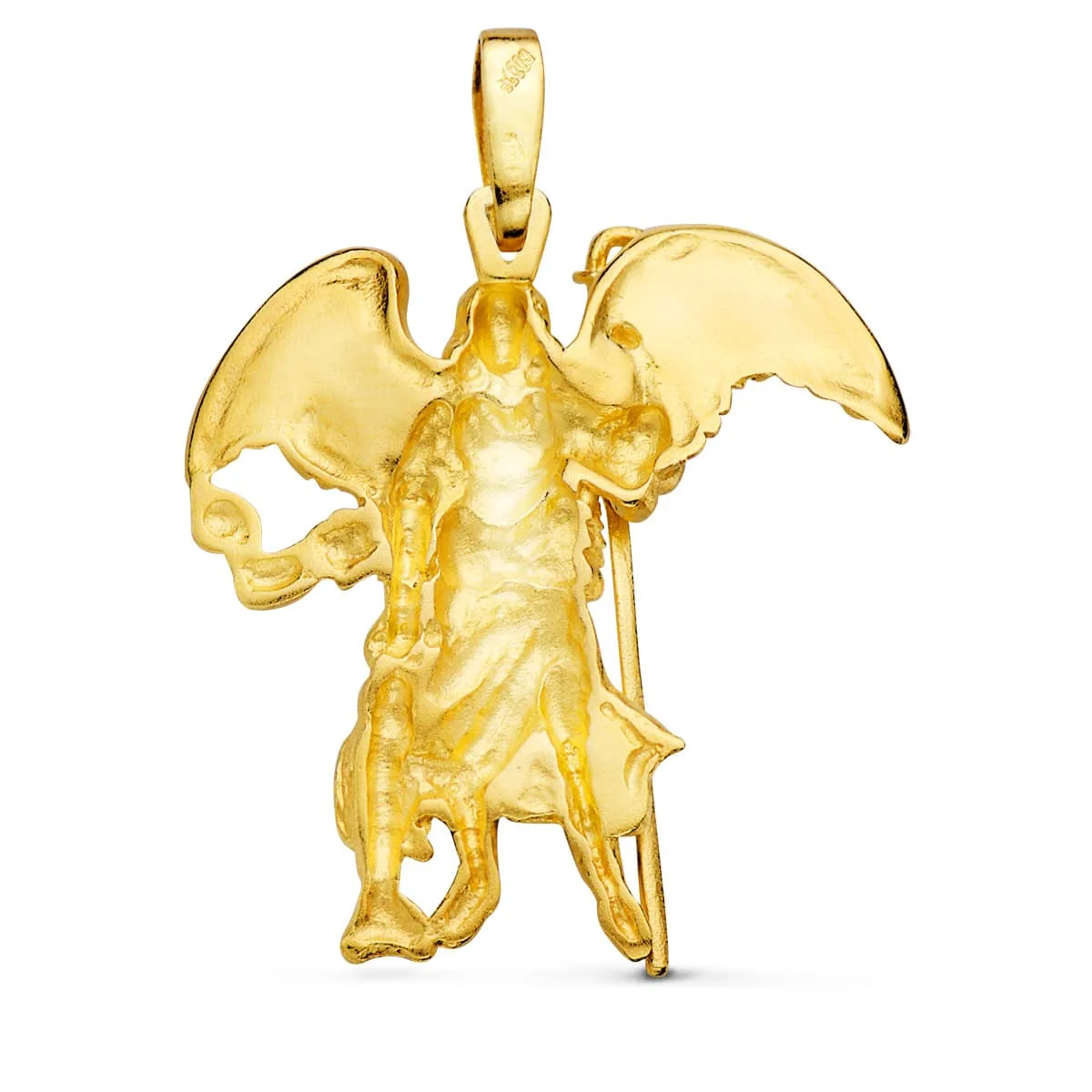 18K MEDALLA ORO AMARILLO SAN RAFAEL SILUETA 33X29 MM — vista 2
