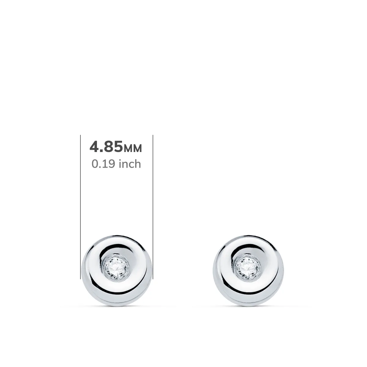 18K PENDIENTES CHATON ORO BLANCO DIAMANTES LABORATORIO 0,030 QTS VS2-G. MEDIDA: 4,8 X 4,8 MM. CIERRE PRESION — vista 2