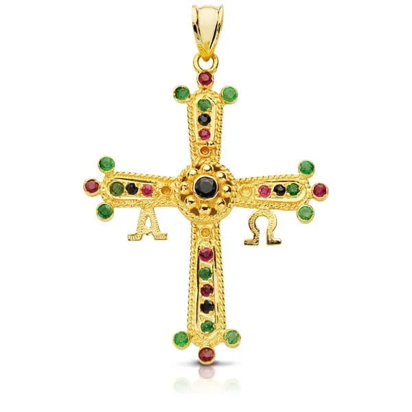 18K CRUZ DE COVADONGA O VICTORIA  ORO AMARILLO GRANDE 40X34 MM