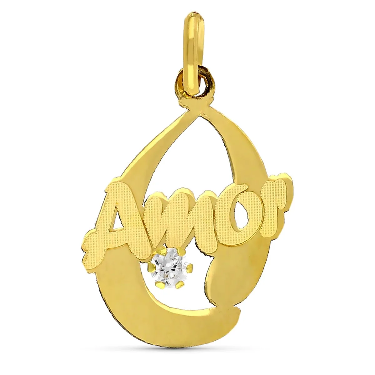 18K COLGANTE ORO AMARILLO AMOR 17X11 MM