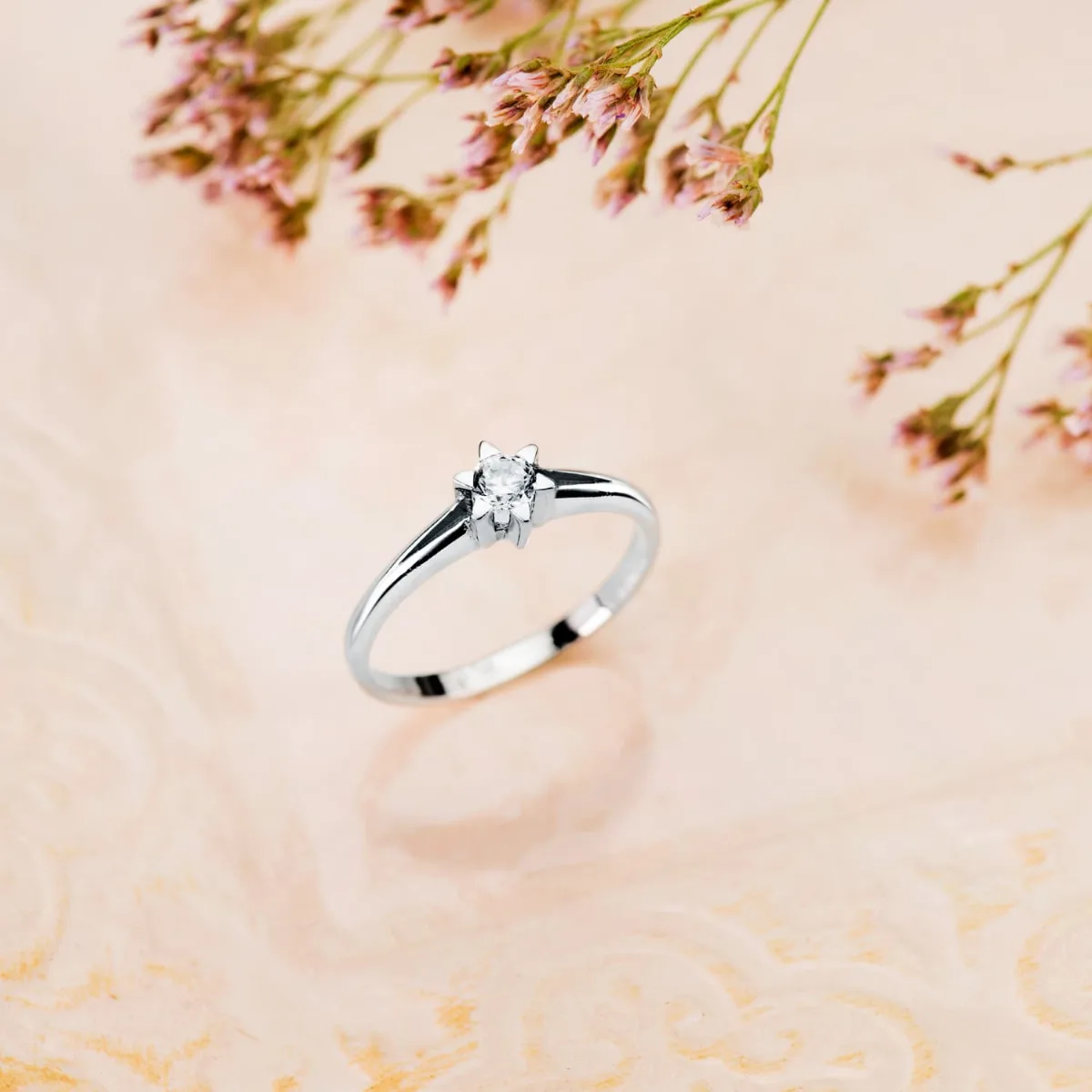 18K SOLITARIO DIAMANTE NATURAL TALLA BRILLANTE ORO BLANCO 0.200 QTS. SI-H — vista 3