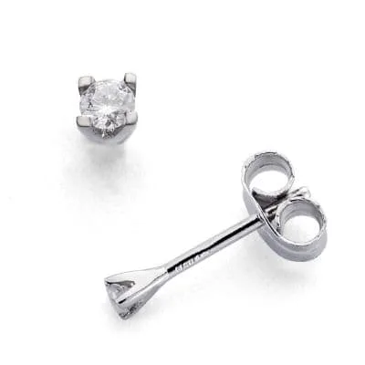 18K PENDIENTES ORO BLANCO DIAMANTES LABORATORIO TALLA BRILLANTE 0,110 QTS VS2-G. CIERRE PRESION