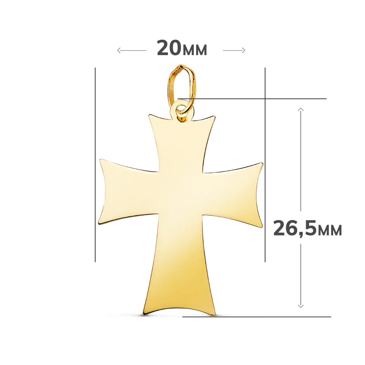 18K COLGANTE ORO AMARILLO CRUZ  EN BRILLO. MEDIDA: 26,5 X 20 MM — vista 2