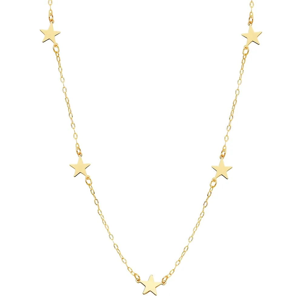 18K GARGANTILLA ESTRELLAS ORO AMARILLO 42CM