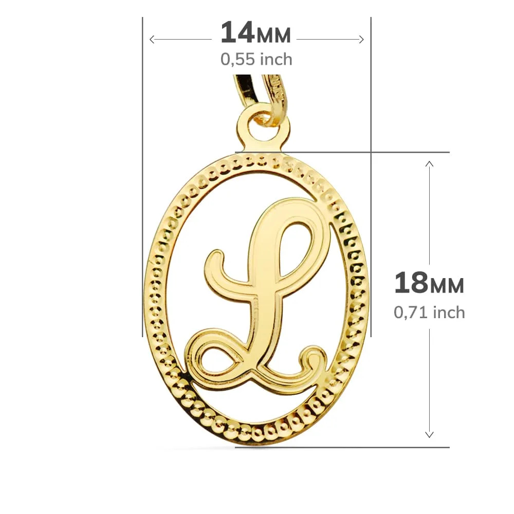 18K COLGANTE ORO AMARILLO INICIAL LETRA L 21X14 MM — vista 2