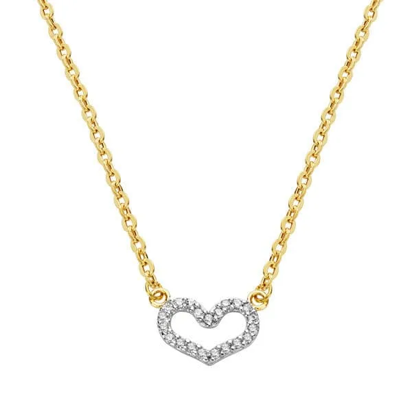 18K COLGANTE ORO BICOLOR CORAZON CON CADENA 45CM