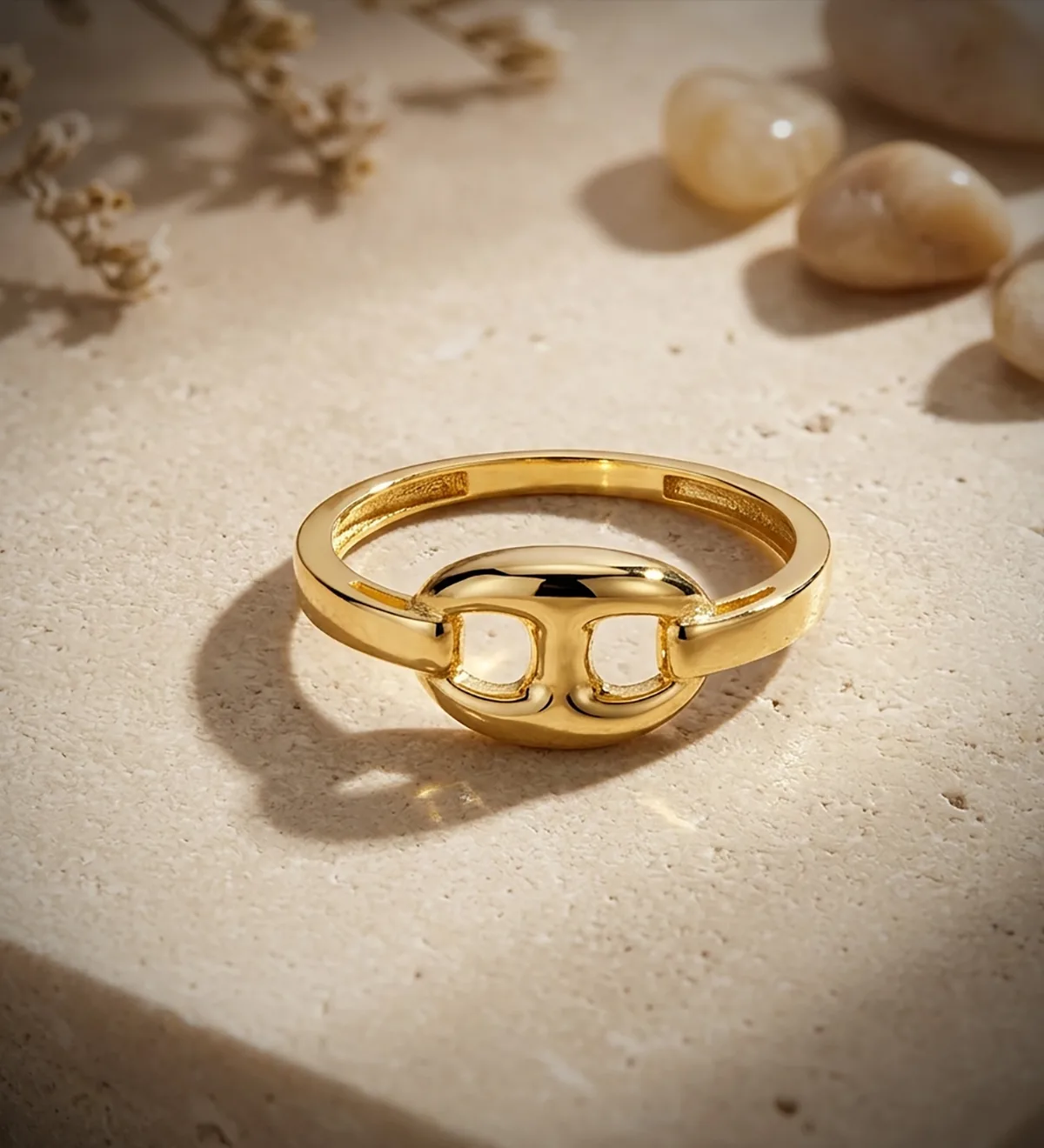 18K SORTIJA ORO AMARILLO CON NUDO BARCO EN BRILLO. ANCHO: 7MM — vista 3