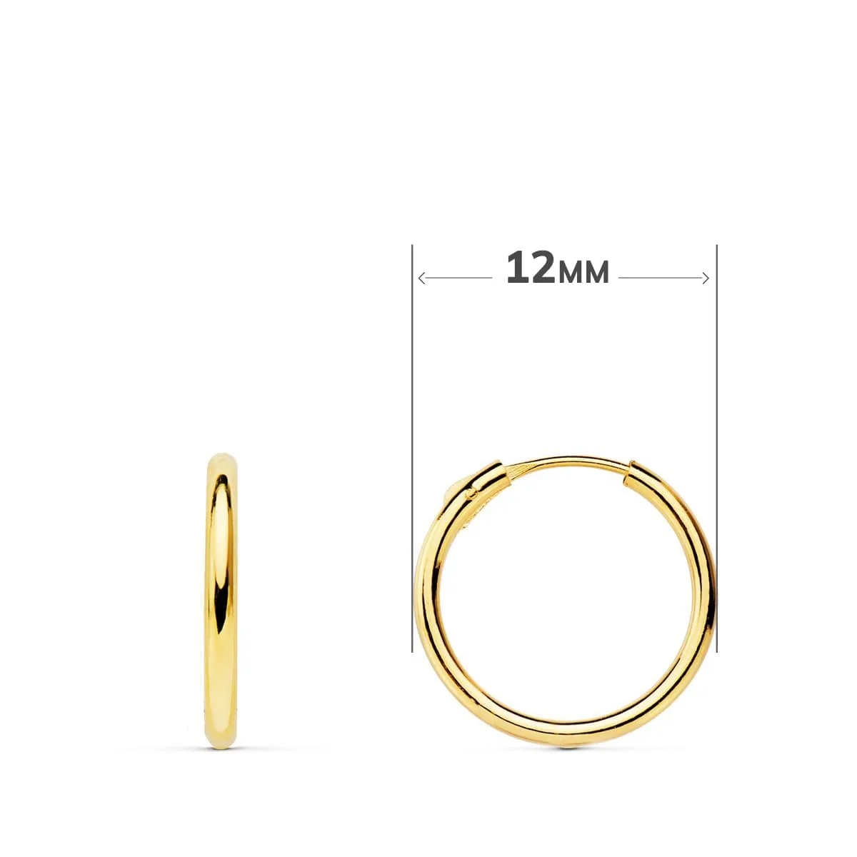 18K AROS TUBO REDONDO ORO AMARILLO 11X1.20 MM Y COLGANTE CRUZ CON CIRCONITA — vista 2