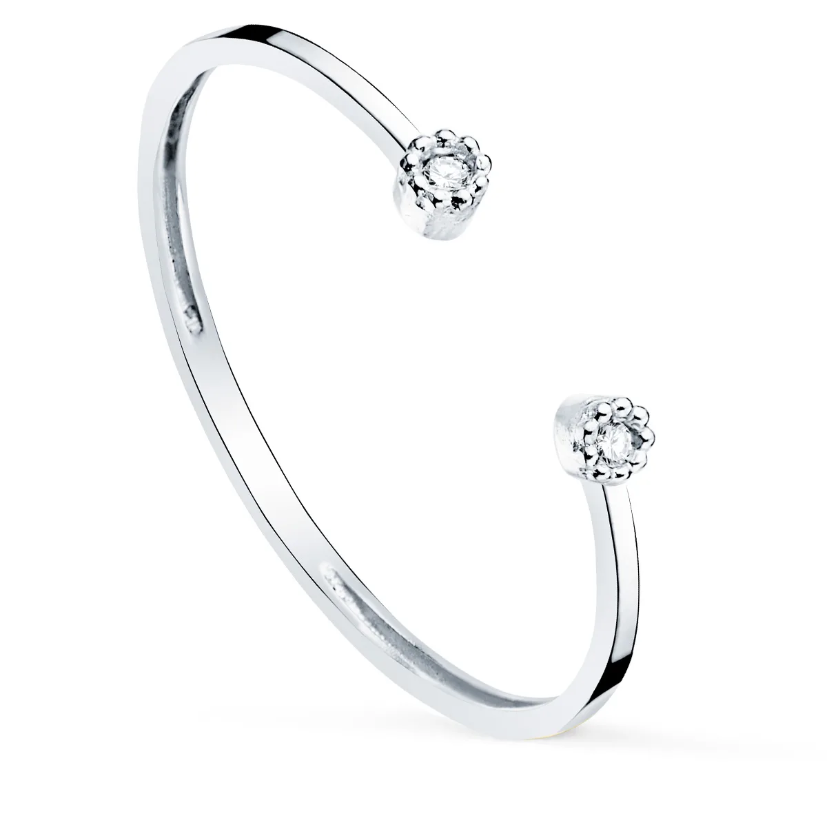 18K SORTIJA ORO BLANCO DIAMANTES 0.0160 QTS.  CUERPO 1.10 MM