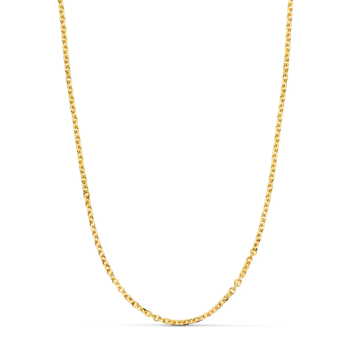18K CADENA ORO AMARILLO MACIZA FORZADA ESLABON TALLADO. ANCHO: 2,3 MM LARGO: 60CM