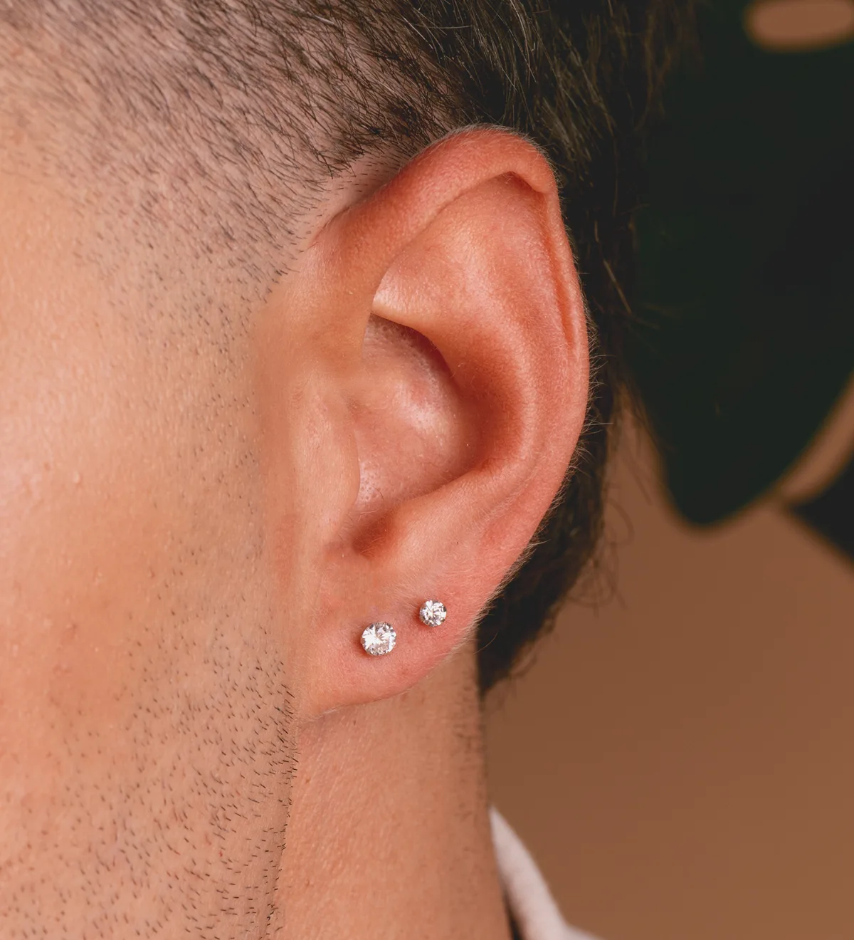 18K PENDIENTES ORO BLANCO 6 GARRAS CON CIRCONITA. ANCHO: 3 MM CIERRE TUERCA — vista 2