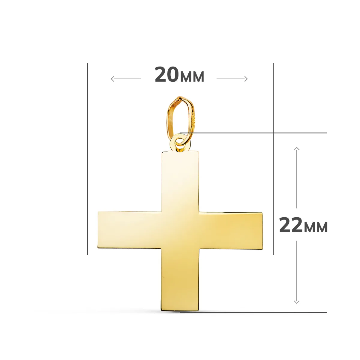 18K COLGANTE ORO AMARILLO CRUZ GRIEGA EN BRILLO. MEDIDA: 22 X 20 MM — vista 2