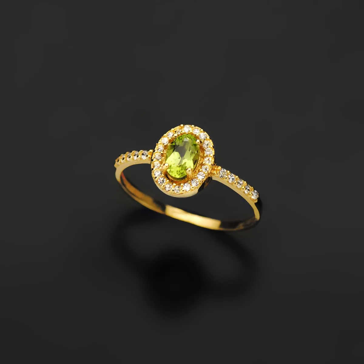 18K SORTIJA ORO AMARILLO CON OLIVINA Y CIRCONITA OLIVINA 6X4 MM 0,47  QTS — vista 2